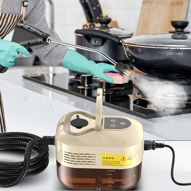 YAERDUN 1500W High Temperature Steam Cleaner Smart Digital Kitchen Hood Bathroom Cleaning Machine, Size: 110V US Plug(Black White)