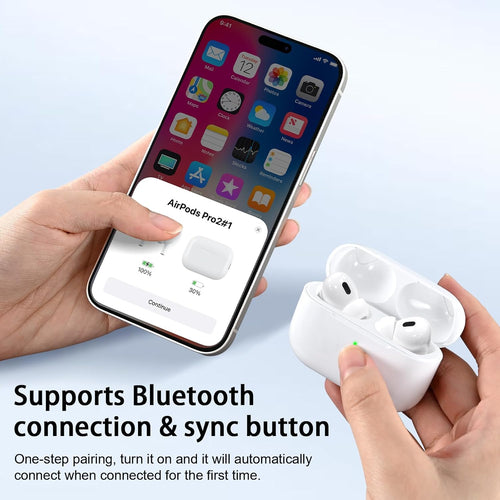 Compatible with AirPod Pro 1st & 2nd Generation Charging Case Replacement with USB-C Charging, Wireless Air Pod Pro 1 2 Charger Case with Bluetooth Pairing Sync Button, with Type-C