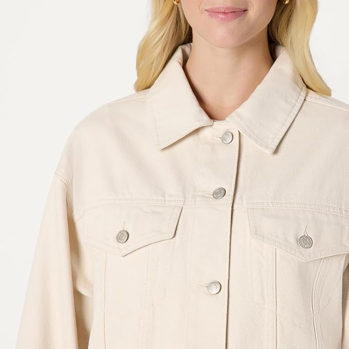 Women's Rigid Denim Oversized-Fit Trucker Jacket