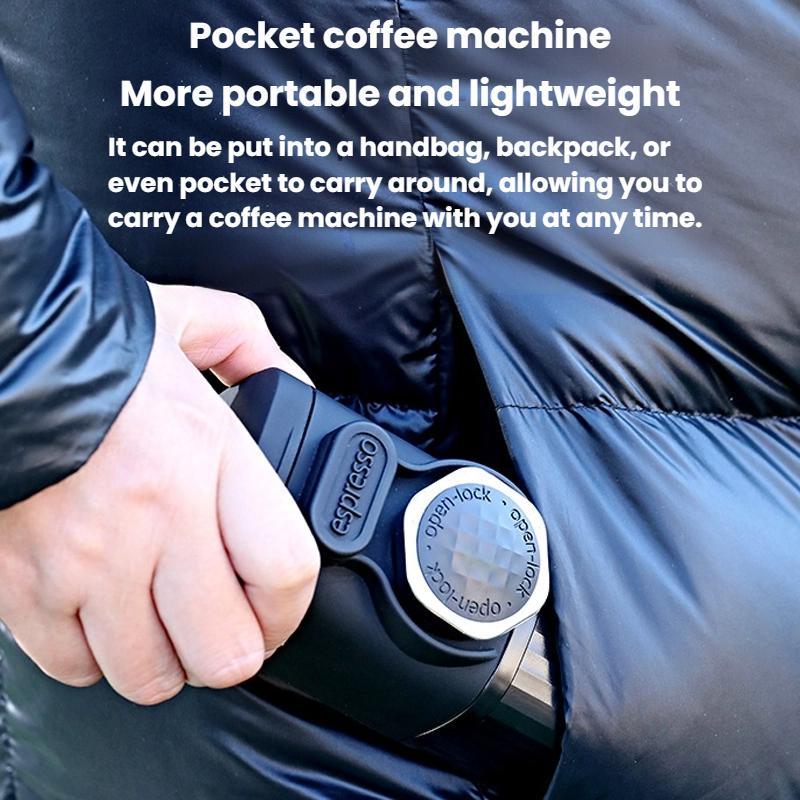 Portable Hand-Pressed Coffee Maker Home Travel Press-Type Coffee Machine(Black)