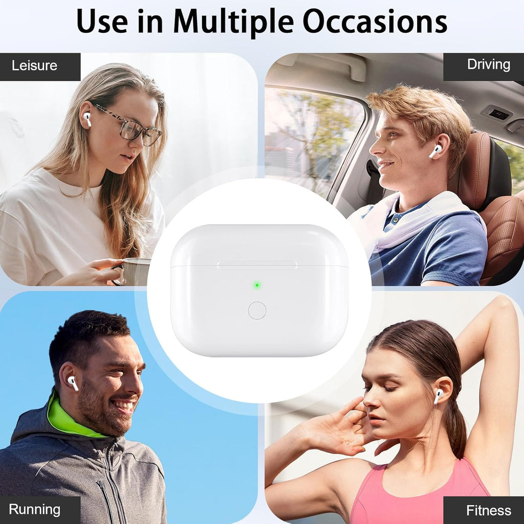 Compatible with AirPod Pro 1st & 2nd Generation Charging Case Replacement with USB-C Charging, Wireless Air Pod Pro 1 2 Charger Case with Bluetooth Pairing Sync Button, with Type-C